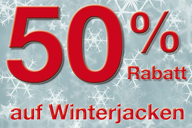 50% Rabatt auf Winterjacken im Kleiderladen