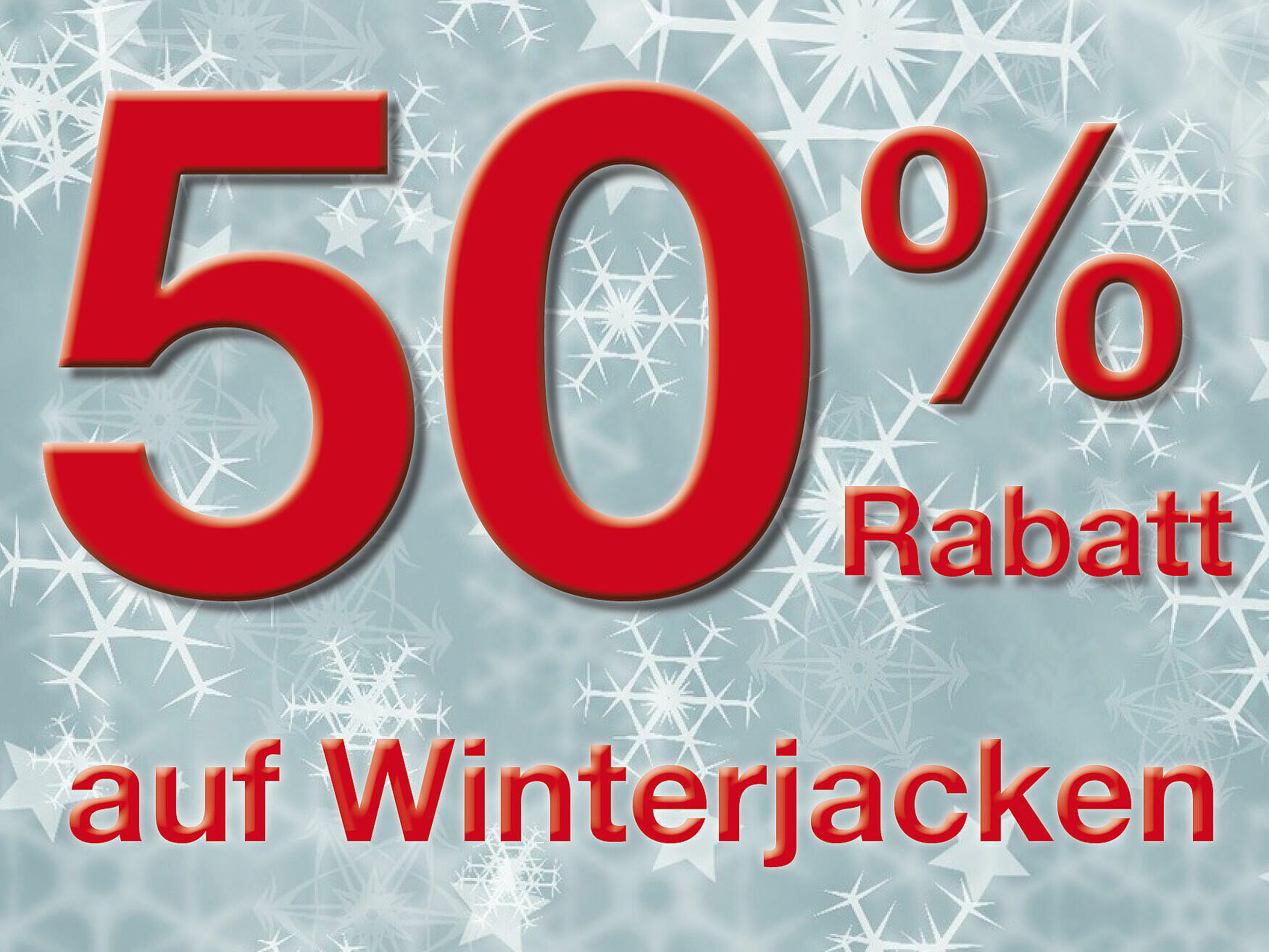 50% Rabatt auf Winterjacken im Kleiderladen